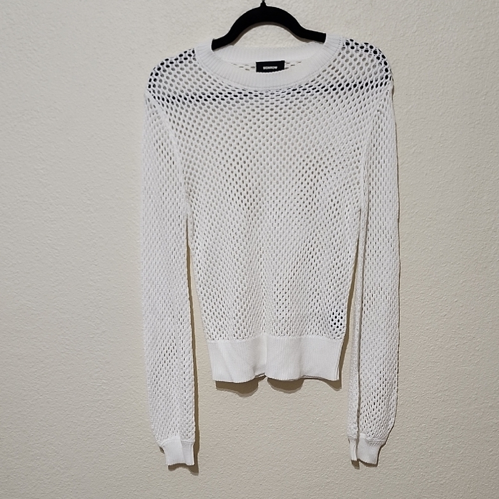 Monrow White Long Sleeve Sweatshirt